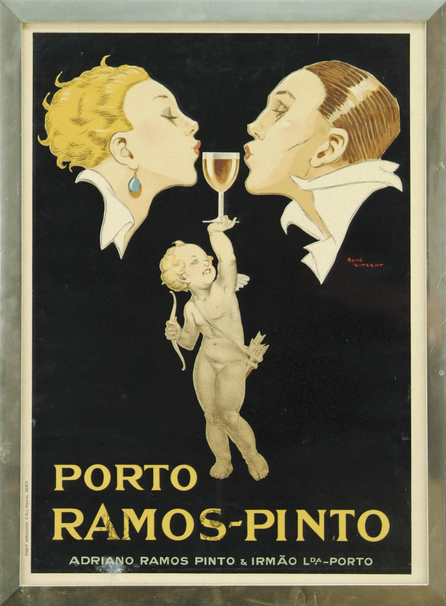 Appraisal: RENE VINCENT French - PORTO RAMOS-PINTO Lithograph poster for a