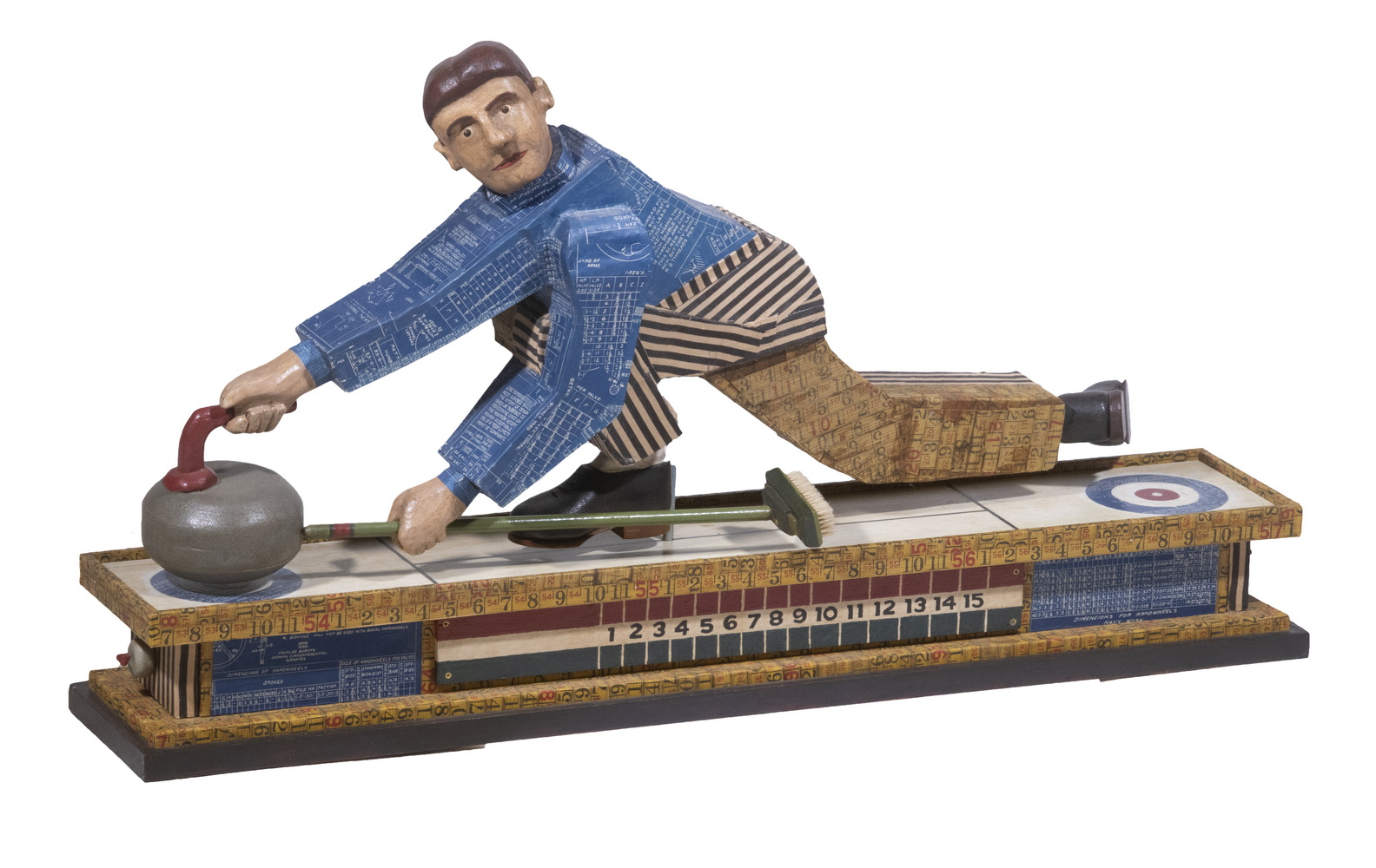 Appraisal: HARVEY R PETERSON CONTEMPORARY NORTHPORT MAINE Curling Man carved and