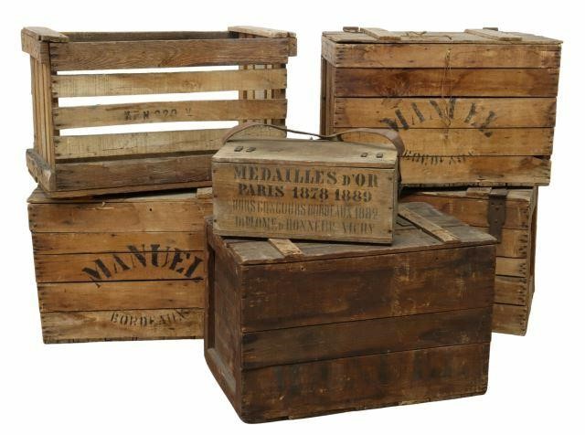 Appraisal: lot of French pine wine crates late th early th