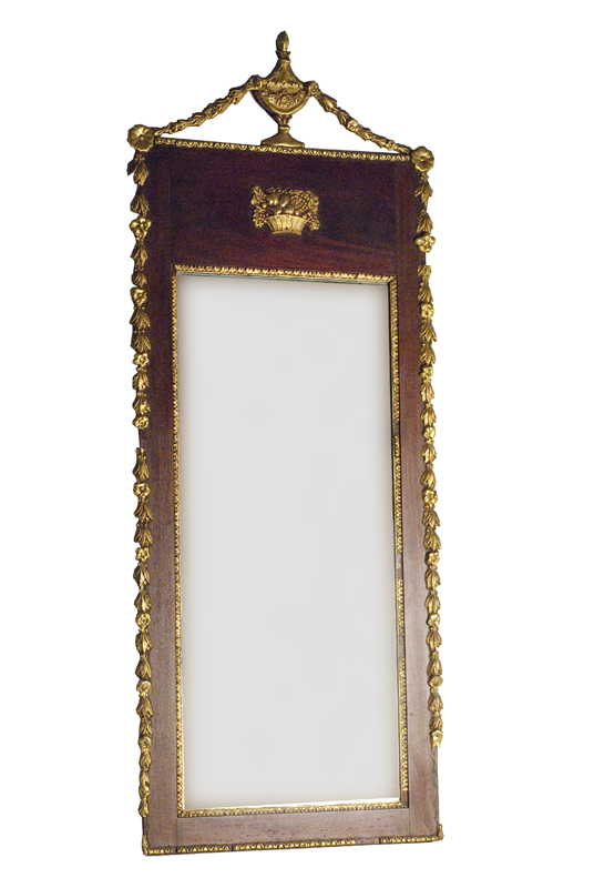 Appraisal: Mahagony Early th C Regency-style Wall Mirror Some damage to