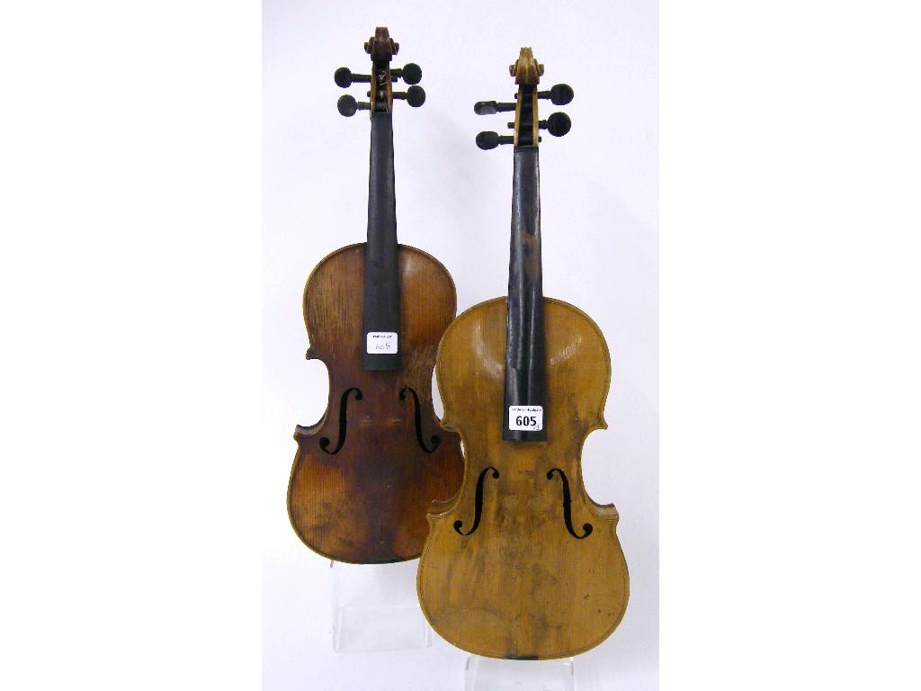 Appraisal: Mid twentieth century violin cm also another early th century