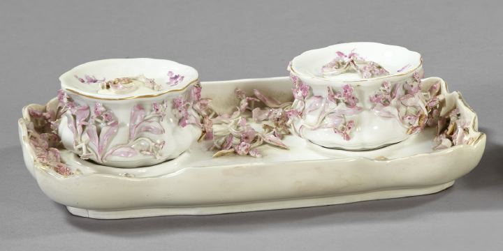 Appraisal: Attractive Three-Piece Meissen Porcelain Desk Set fourth quarter th century