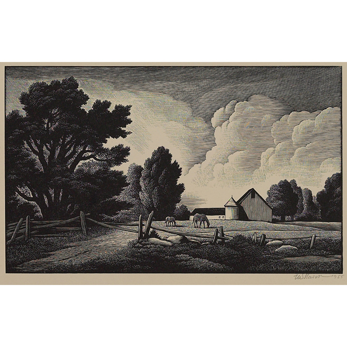 Appraisal: Thomas Willoughby Nason American - lot of two wood engravings