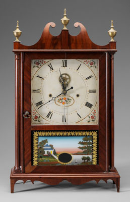 Appraisal: Rare Pillar-and-Scroll Shelf Clock With Outside Escapement Plymouth Connecticut th