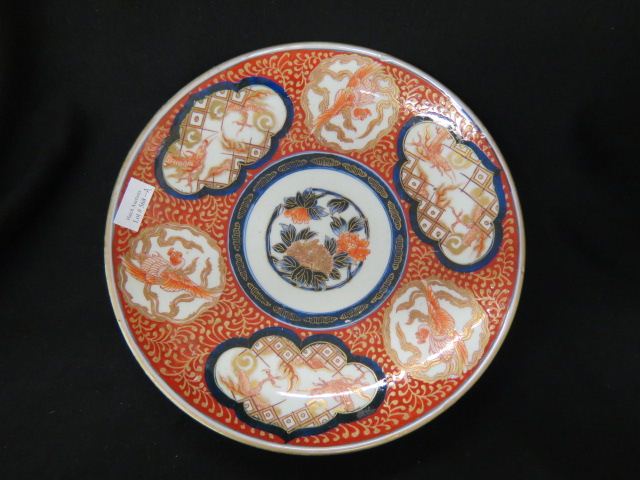 Appraisal: Japanese Imari Porcelain Charger phoenix floral foliage excellent