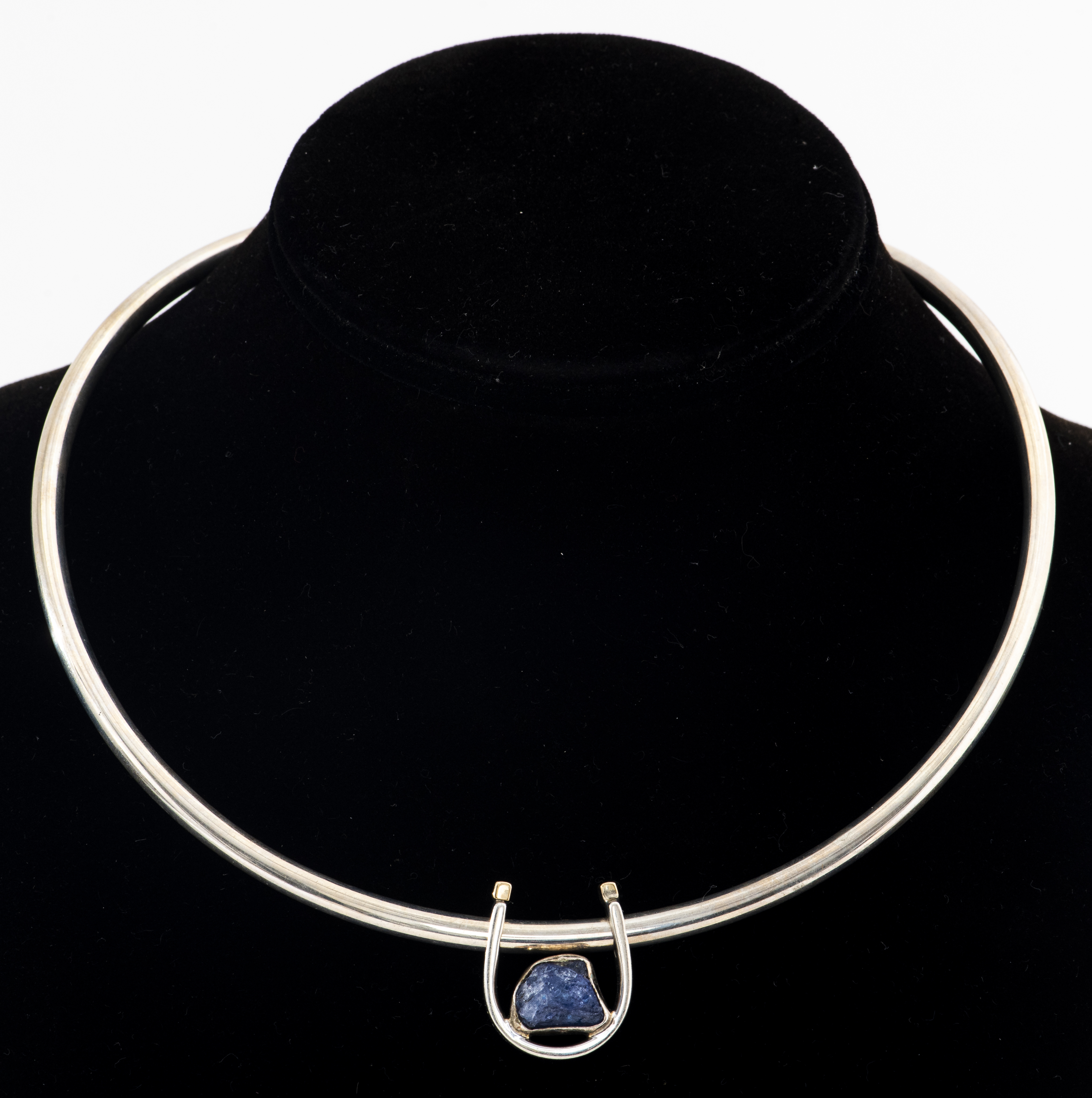 Appraisal: LILLY BARRACK SILVER K GOLD TANZANITE NECKLACE Vintage Lilly Barrack