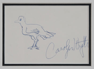 Appraisal: Carolyn Wyeth Pennsylvania Maine - Bird ink on paper signed