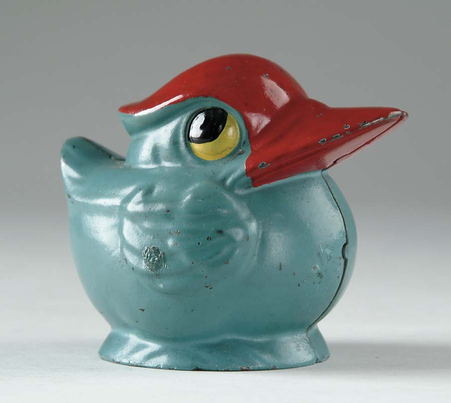 Appraisal: SITTING DUCK CAST IRON STILL BANK Excellent example in blue