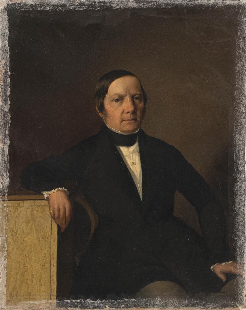 Appraisal: AMERICAN SCHOOL CIRCA PORTRAIT OF A SEATED GENTLEMAN OIL ON