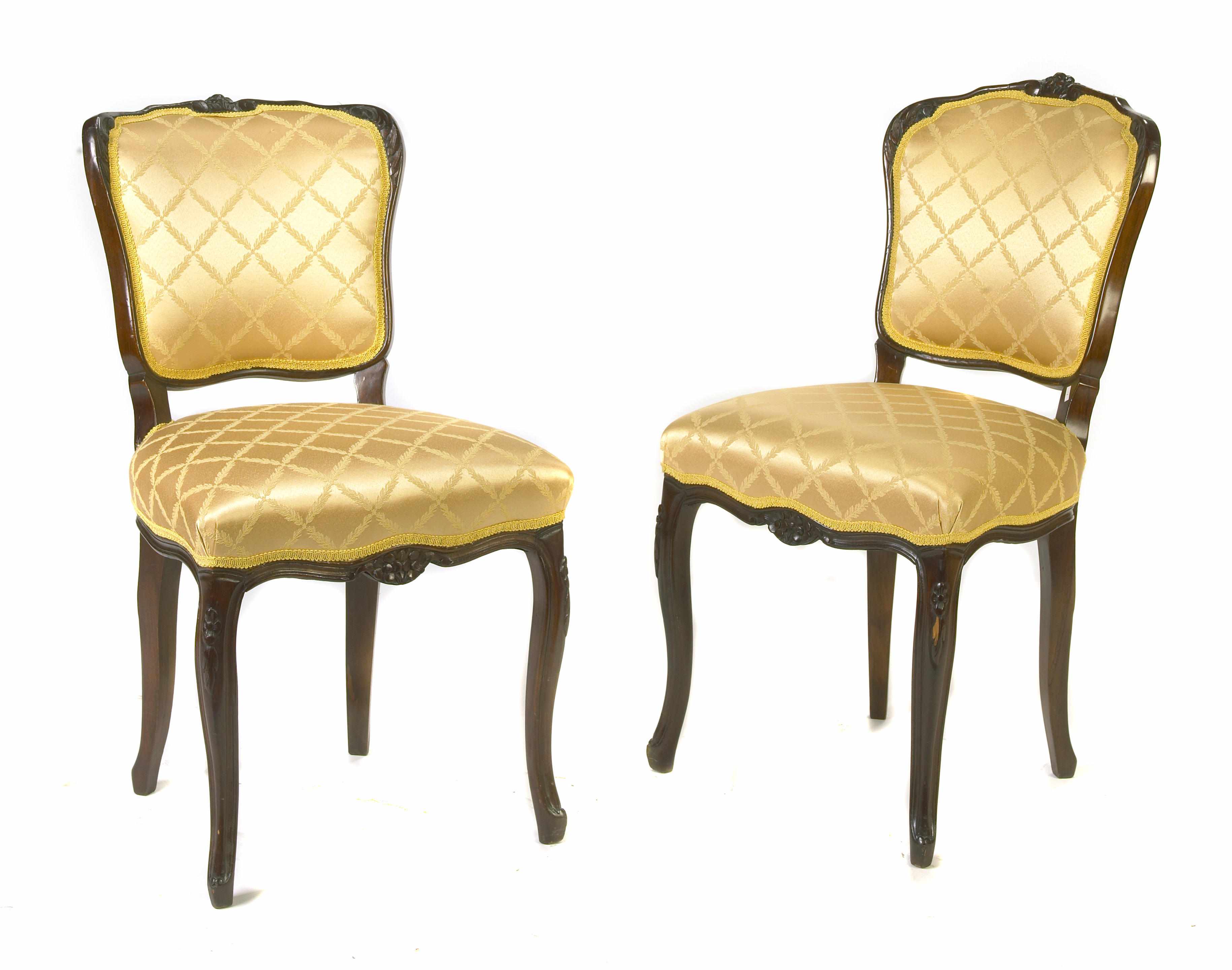 Appraisal: A pair of Louis XV style mahogany side chairs height