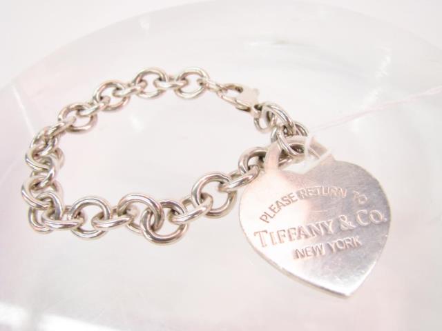 Appraisal: Tiffany Co Sterling Bracelet with sterling Return to Tiffany heart