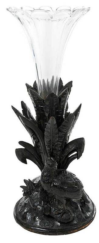 Appraisal: Black Forest Carved Figural Epergne Continental late th century carved