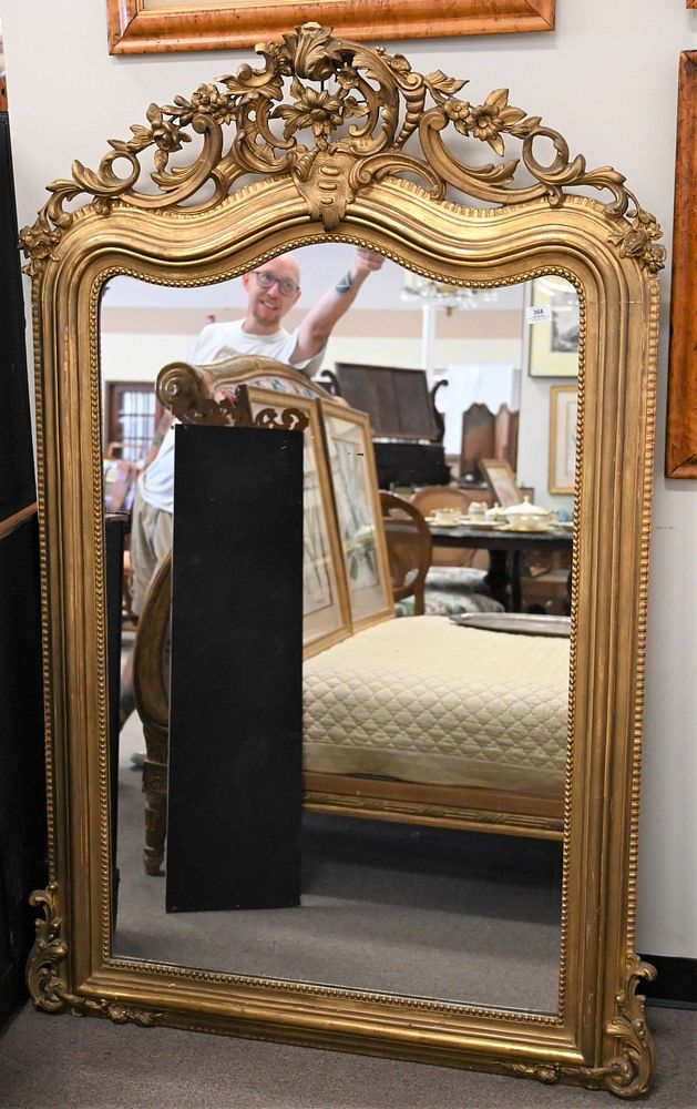 Appraisal: Victorian Gilt Pier Mirror height inches width inches top with