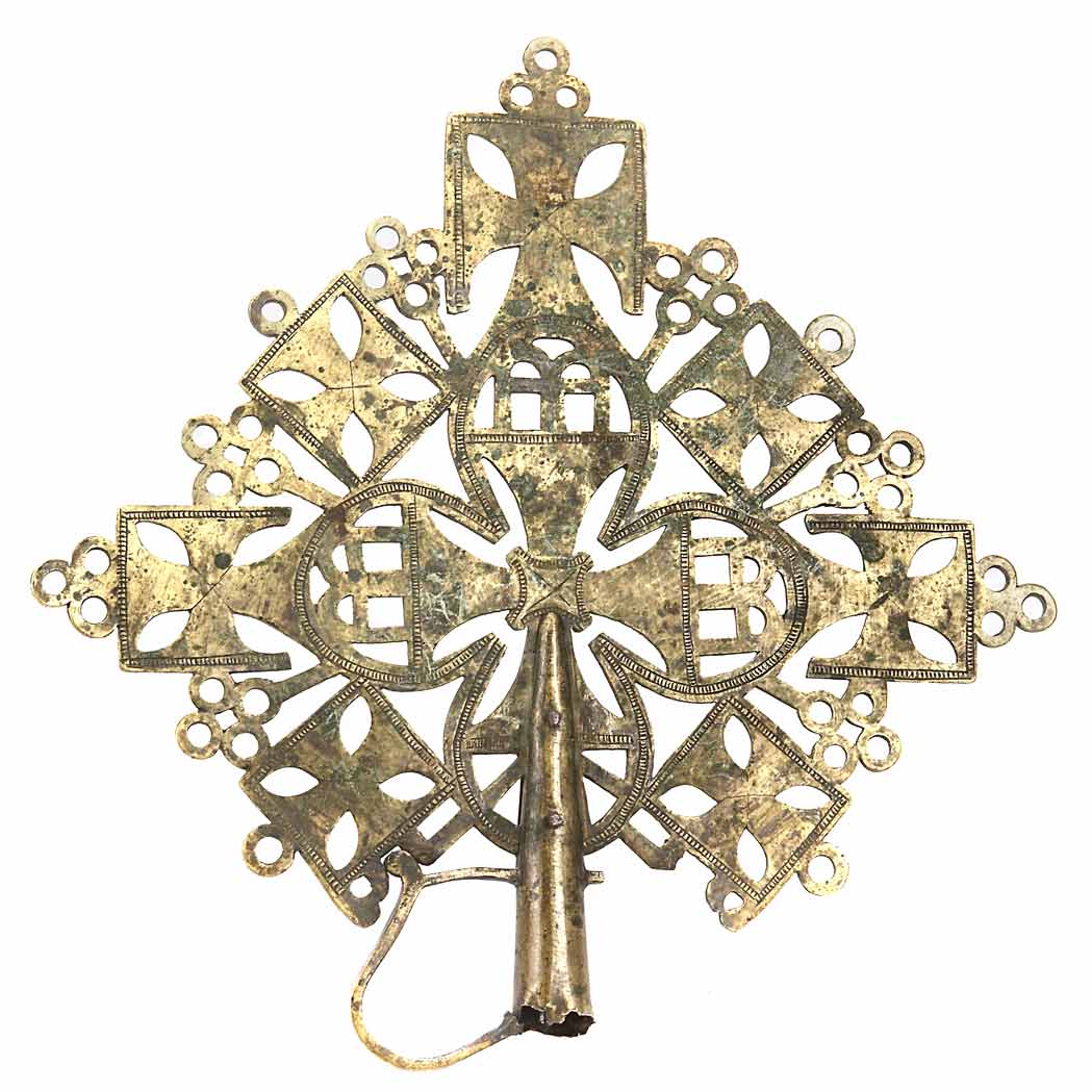 Appraisal: Coptic Brass Cross th Century Height inches cm