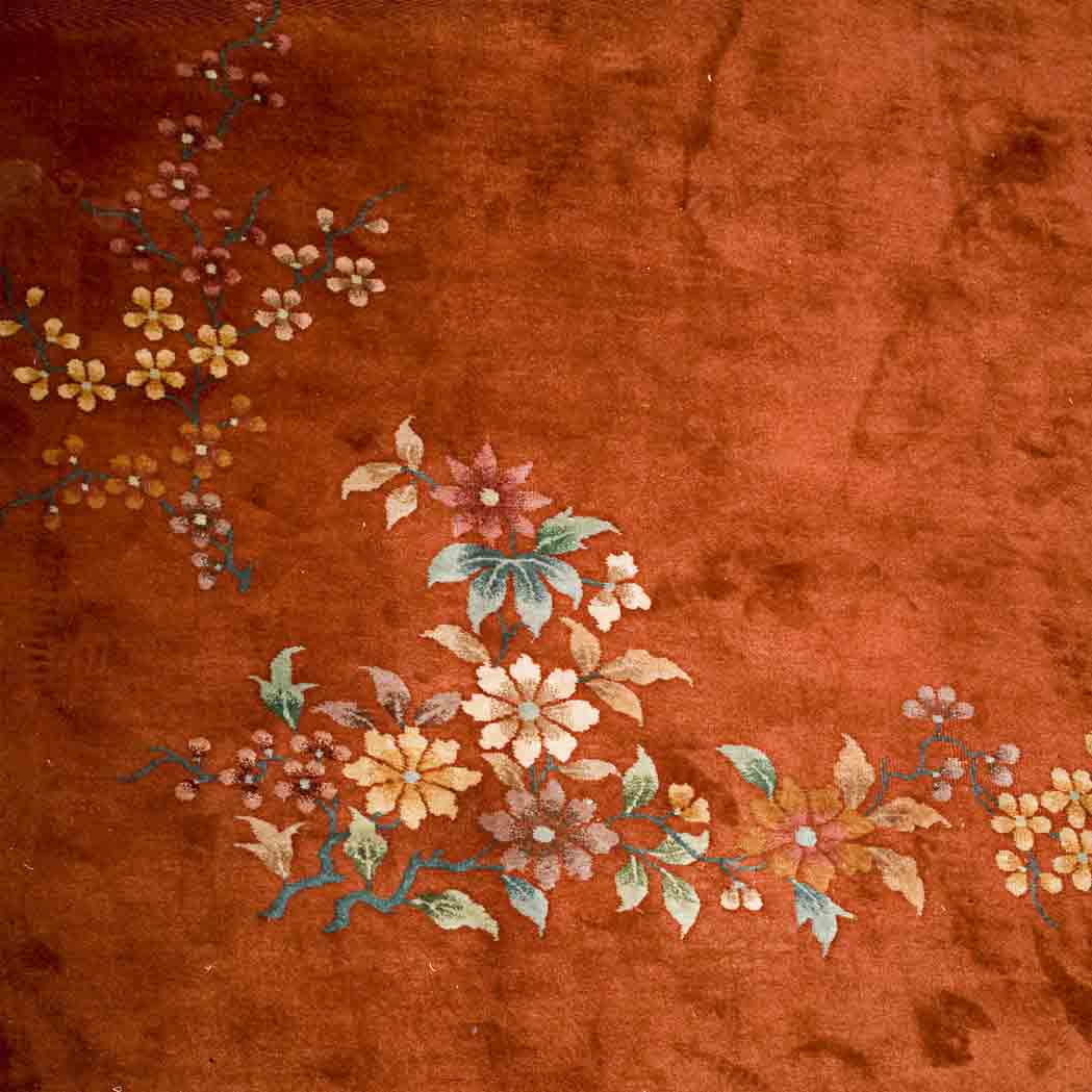 Appraisal: Nichols Chinese Carpet China circa The amber field is sparsely