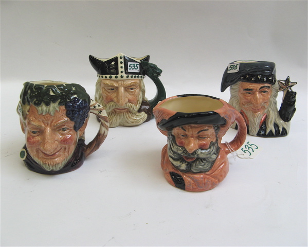 Appraisal: GROUP OF ROYAL DOULTON CHARACTER MUGS medium size The Wizard