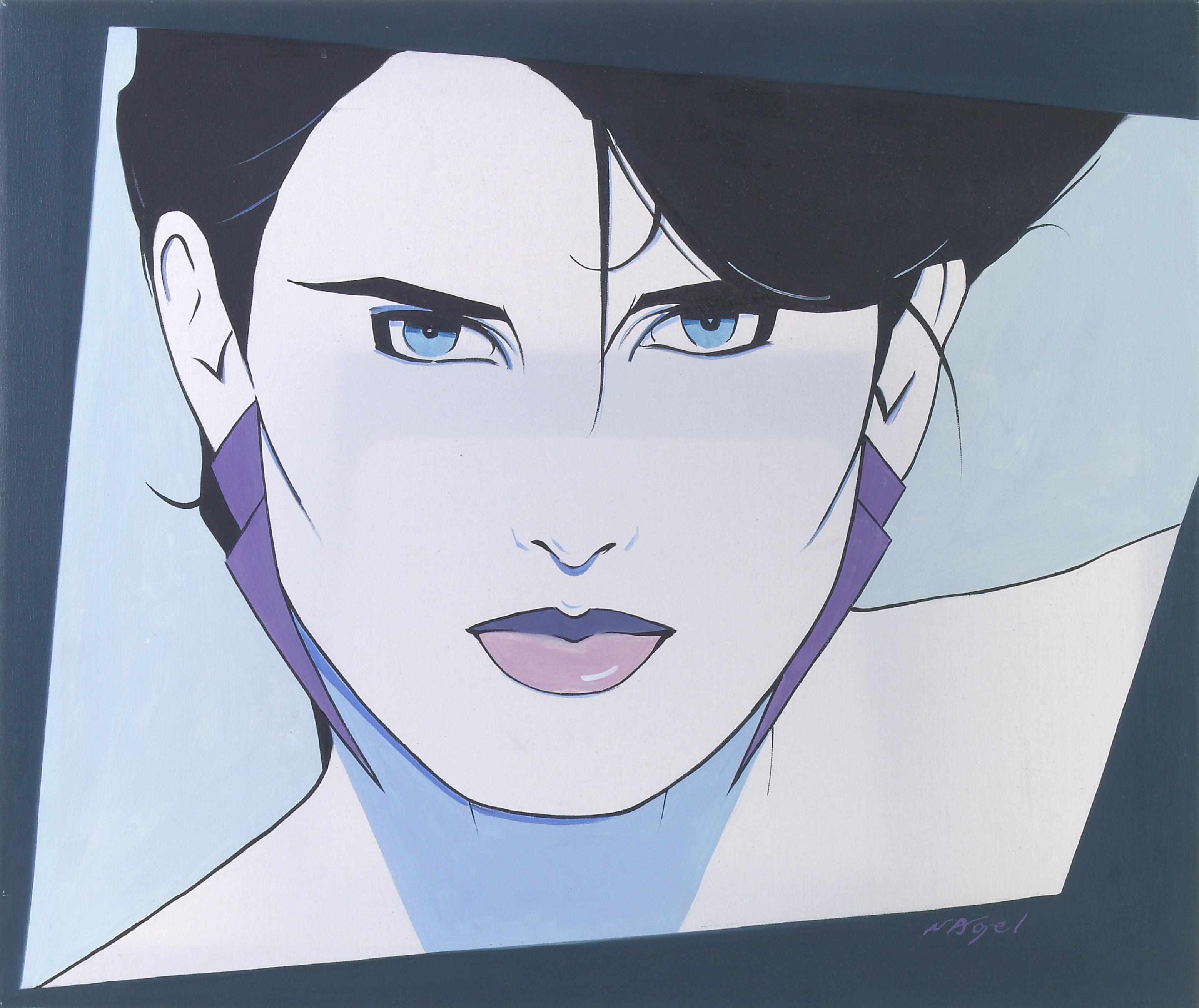 Appraisal: After Patrick Nagel Face of a Woman Untitled bears signature