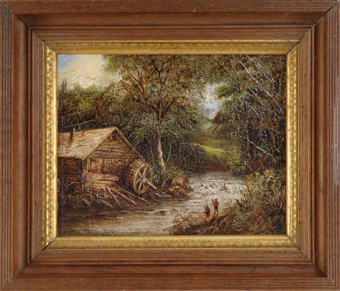 Appraisal: UNSIGNED American th Century THE MILL FISHING HOLE A run