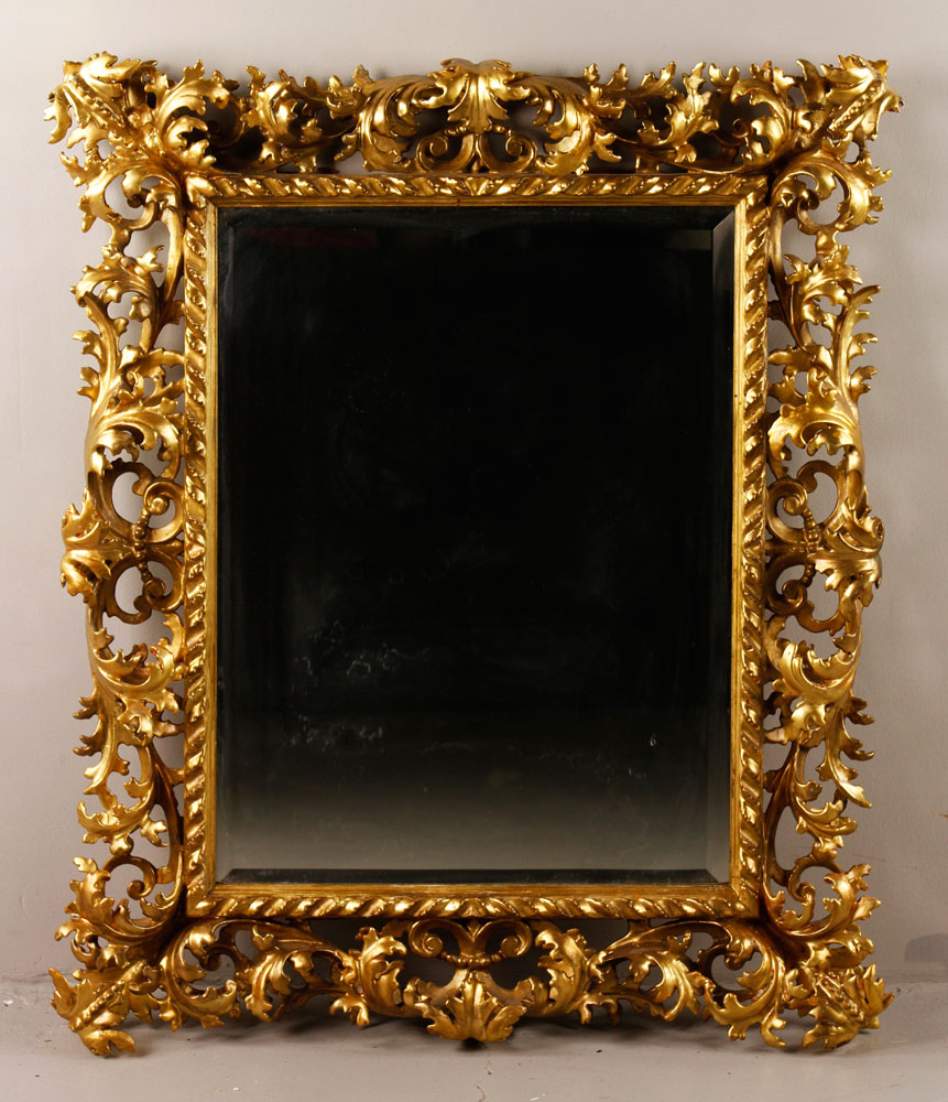 Appraisal: - th C Rococo Mirror th century Rococo gilt mirror