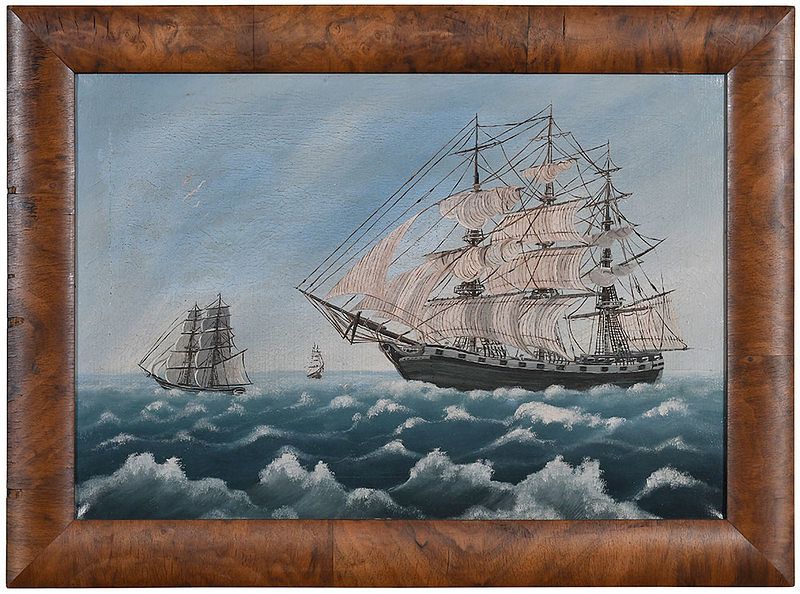 Appraisal: British School Maritime Painting th century A Frigate on Rough