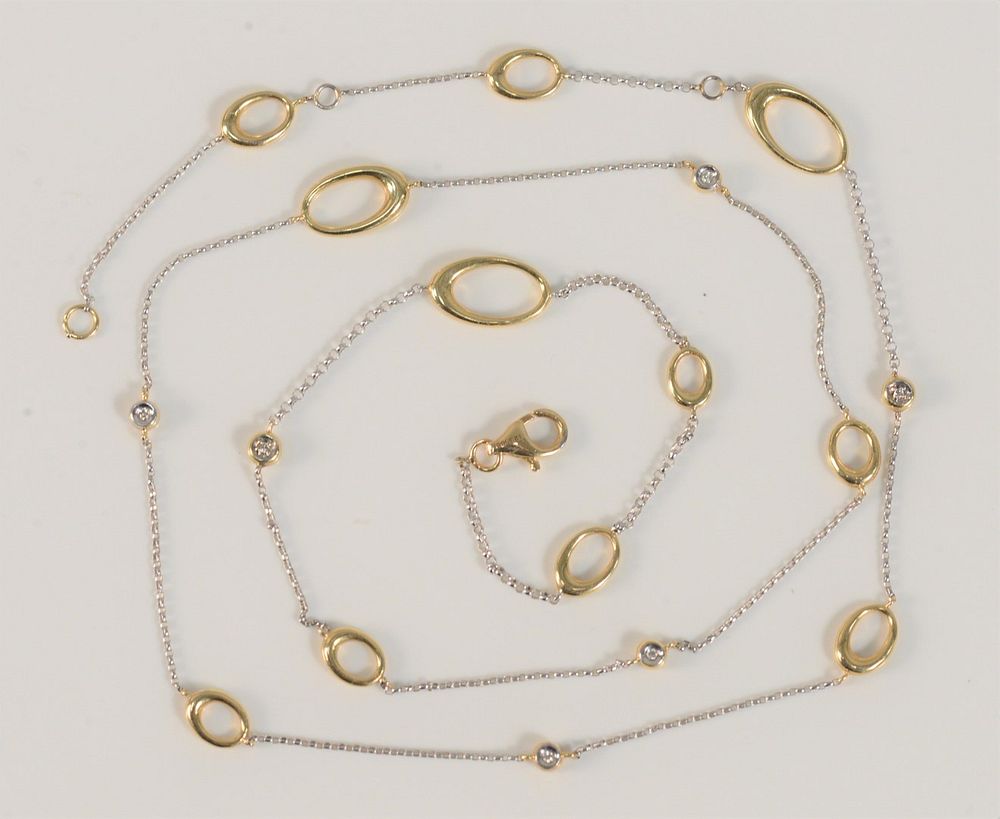 Appraisal: Karat Gold Necklace with various ovals and small diamonds length