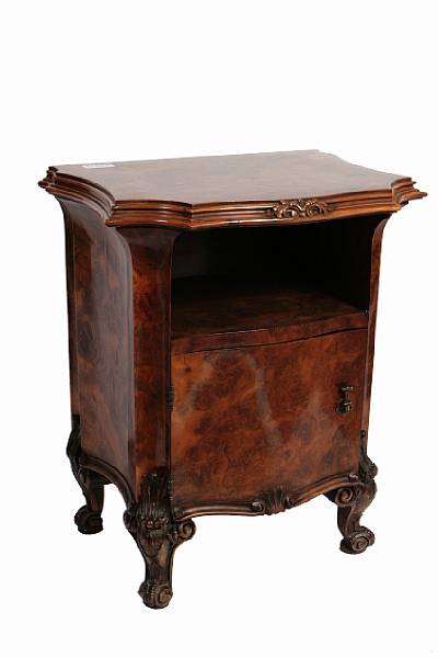 Appraisal: A pair of Baroque style burl walnut cabinets th century