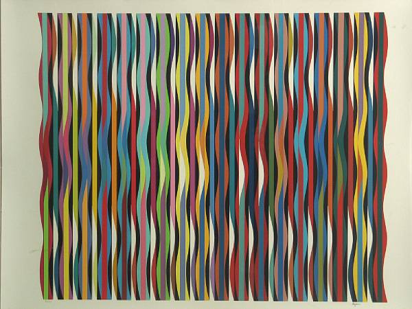 Appraisal: Yaacov Agam Israeli born Abstract Composition n d Color silkscreen