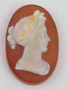 Appraisal: An unmounted hard stone cameo approx x mm