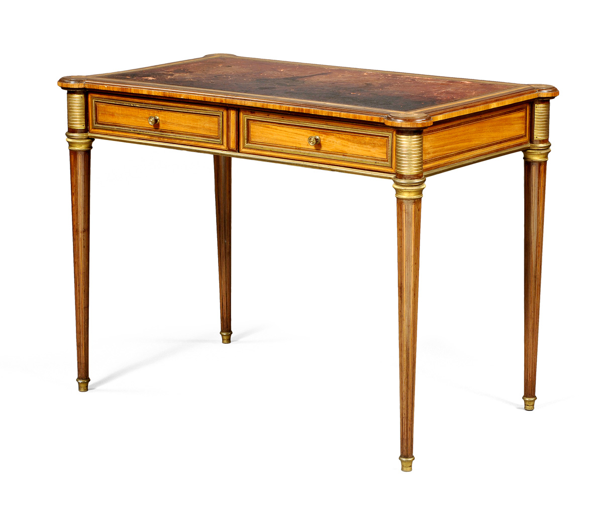 Appraisal: FINE NAPOLEON III INLAID MAHOGANY AND BRASS MOUNTED WRITING TABLE