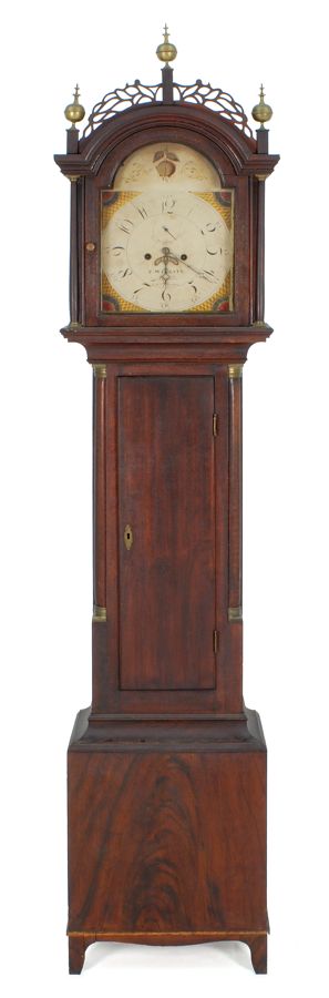 Appraisal: ANTIQUE AMERICAN TALL-CASE CLOCK Dated By Frederic Wingate Augusta Maine