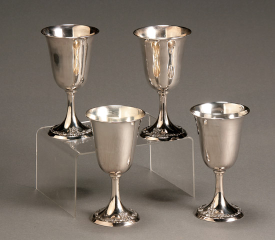 Appraisal: Set of Twelve Japanese Weighted Sterling Stem Goblets First Half