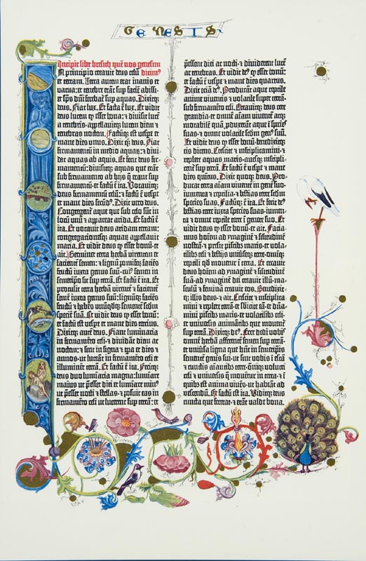 Appraisal: Bible Leaf Facsimile Leaf of the Gutenberg Bible reproduced from