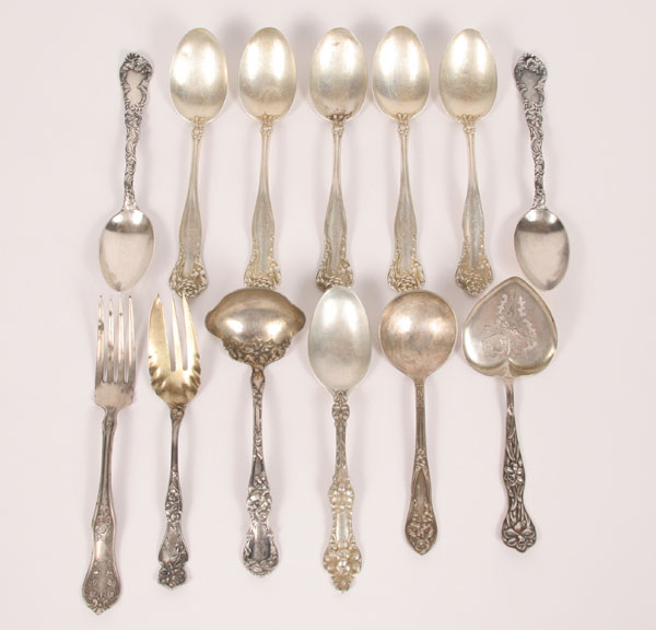 Appraisal: Lot of Art Nouveau flatware most sterling including eight spoons