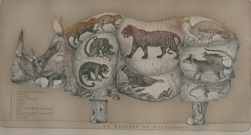 Appraisal: FRANCOIS XAVIER LALANNE La Memoire du Rhinoceros signed in pencil