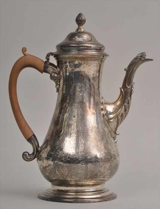 Appraisal: GEORGE III SILVER COFFEE POT Thomas Whipham and Charles Wright