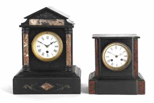 Appraisal: Japy Freres marble mantel clock th c together with another