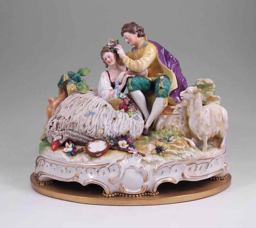 Appraisal: FINE EUROPEAN PORCELAIN FIGURAL GROUP Dresden quality figural group of