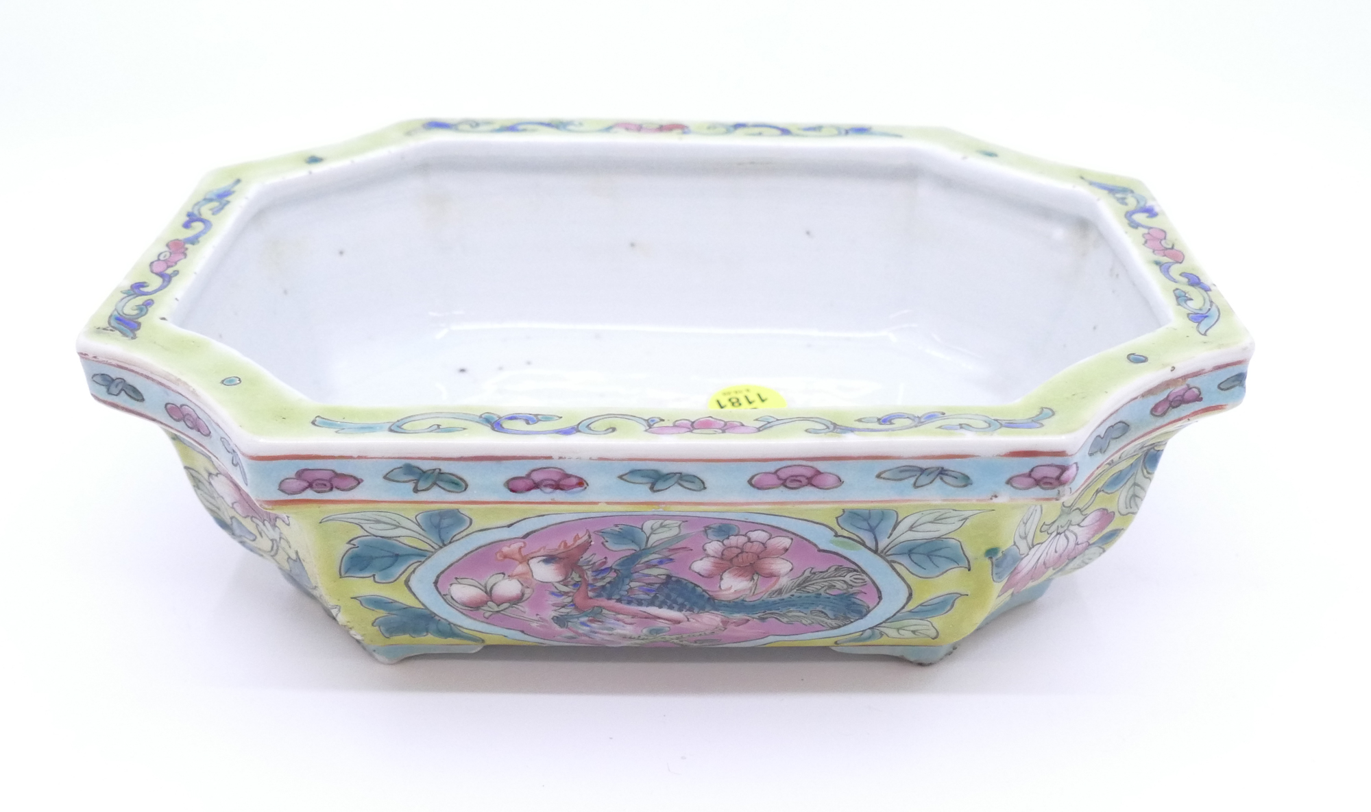 Appraisal: Old Chinese Phoenix Porcelain Bowl Planter- ''