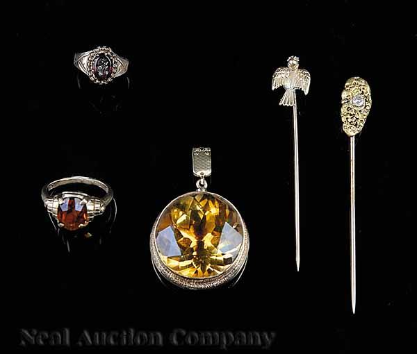 Appraisal: A Group of Antique Yellow Gold and Gemstone Jewelry comprising