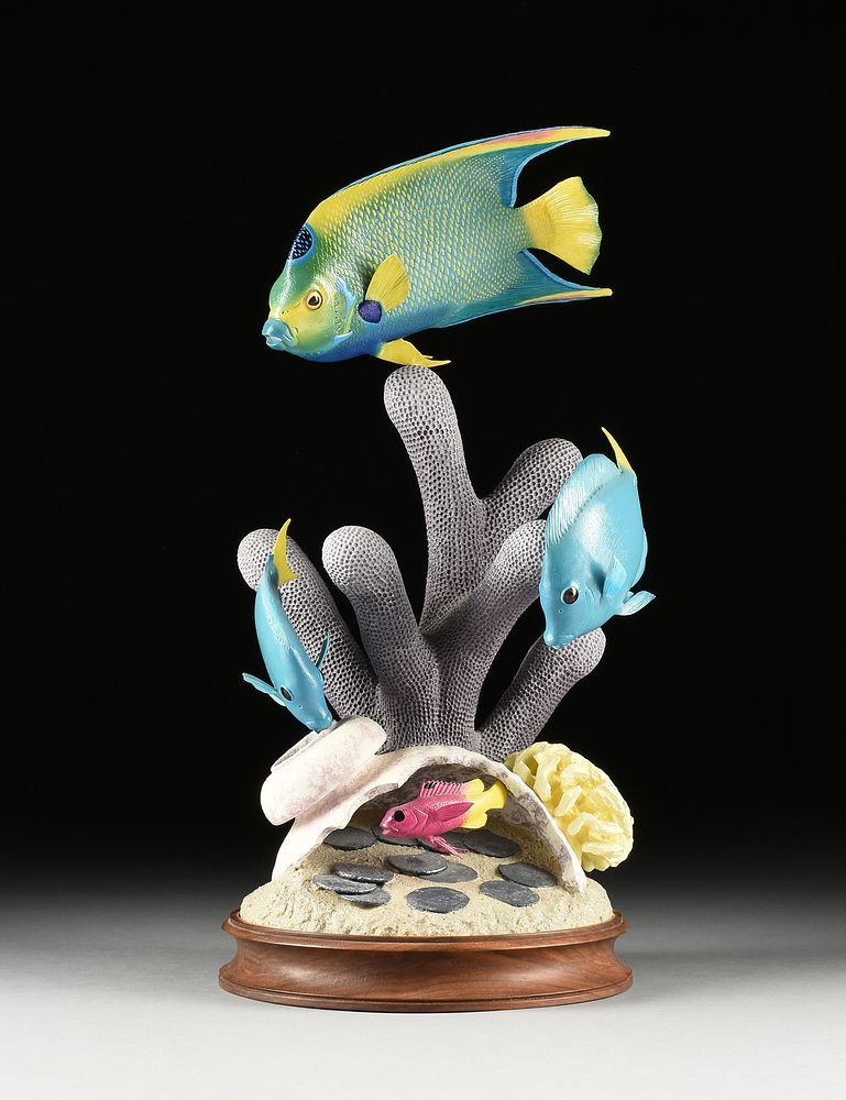 Appraisal: DAVID JOHNSON American th Century A SCULPTURE Seafan Imperial Fish