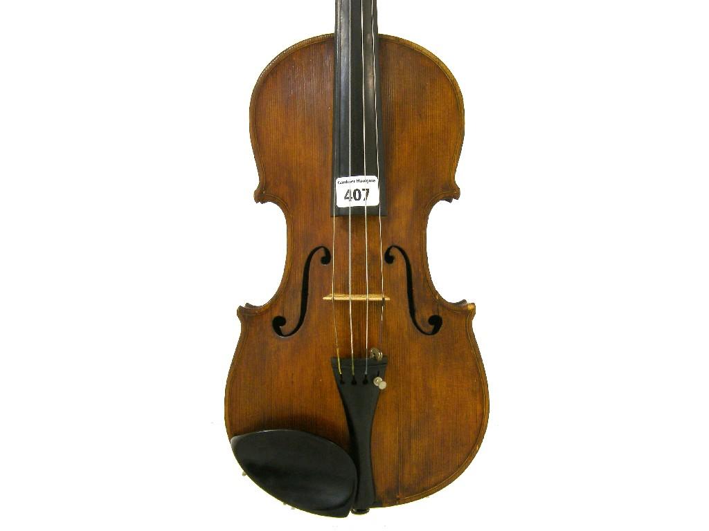 Appraisal: English violin labelled Banks Ward Street cm