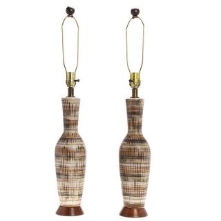 Appraisal: Pair Lee Rosen for Design Technics ceramic lamps Pair Lee