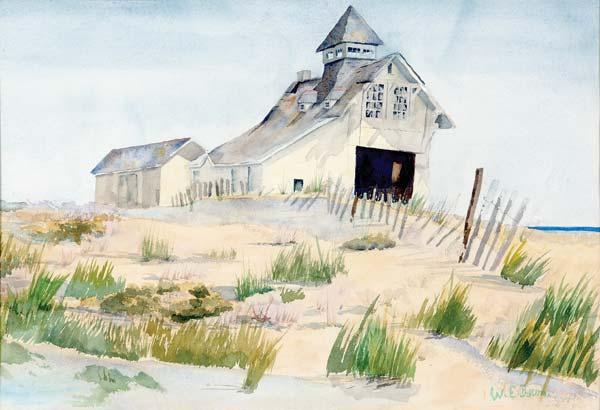 Appraisal: TH C WATERCOLOR Untitled Beach House Watercolor on paper framed