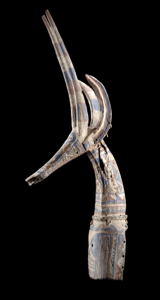 Appraisal: th C African Kurumba Wood Adone - Antelope Headdress Originally