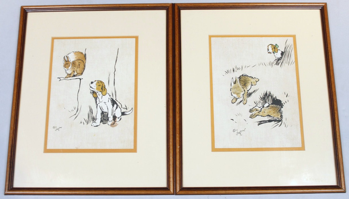 Appraisal: After Cecil Aldin Dog before tree and squirrel and dog