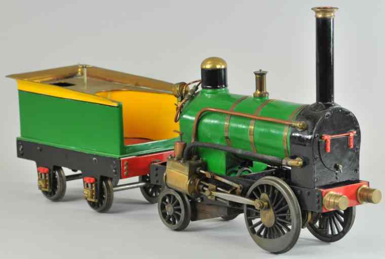 Appraisal: MODEL STEAM LOCOMOTIVE AND TENDER Extensive detail overall - -