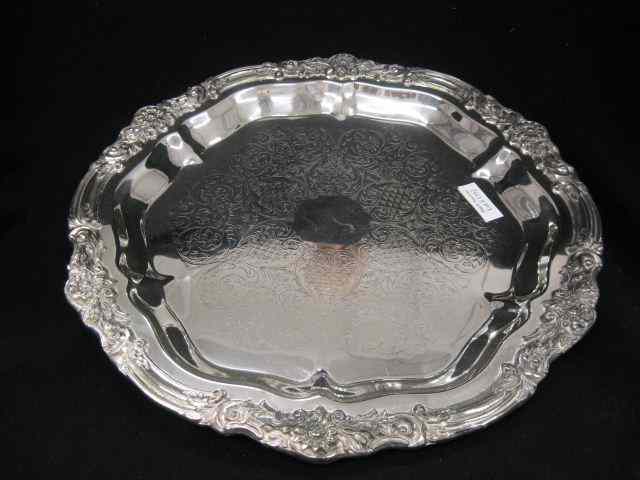 Appraisal: Silverplate Round Tray ornate '' by Rogers