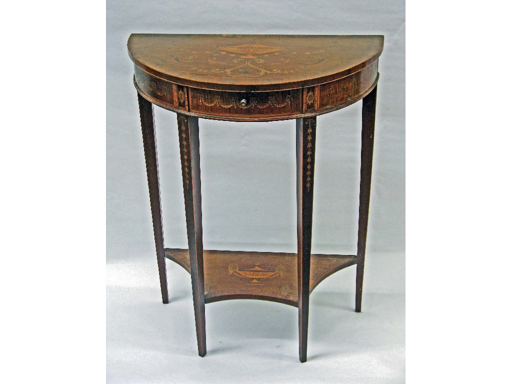 Appraisal: An Edwardian Sheraton revival side table with all over marquetry