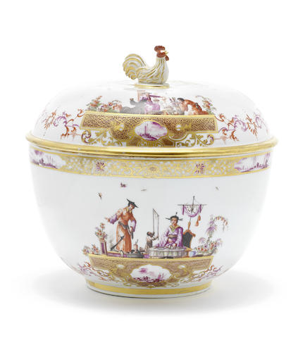 Appraisal: A rare Meissen large circular tureen and cover circa Each