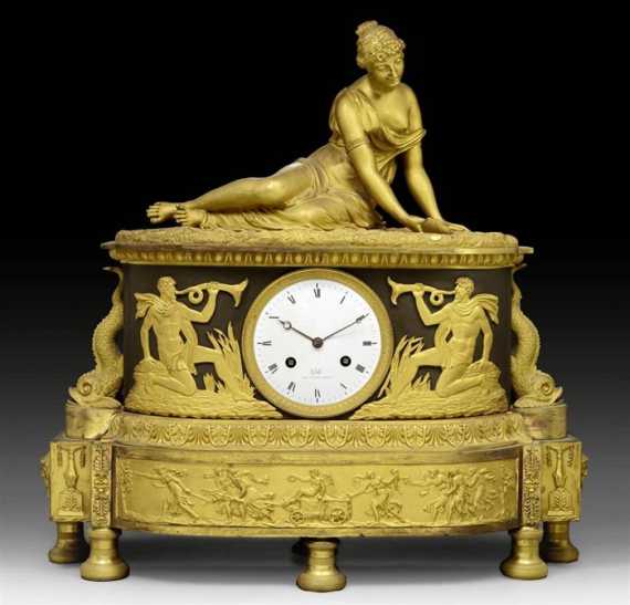 Appraisal: MANTEL CLOCK A LA NYMPHE Empire the dial signed GALLE